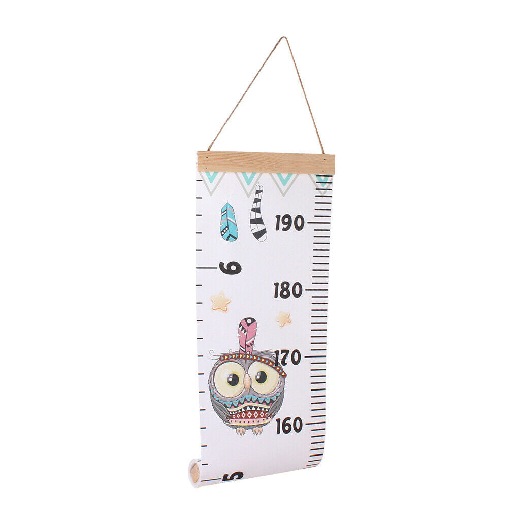 Wood Kids Baby Cartoon Height Ruler Growth Chart Wall Hanging Decoration C