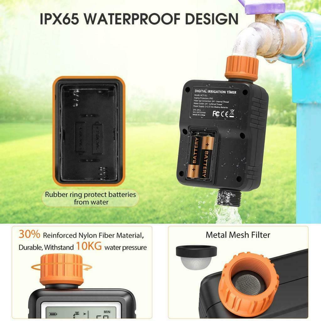 Programmable Water Timer Watering System Sprinkler Timer for Garden Lawn