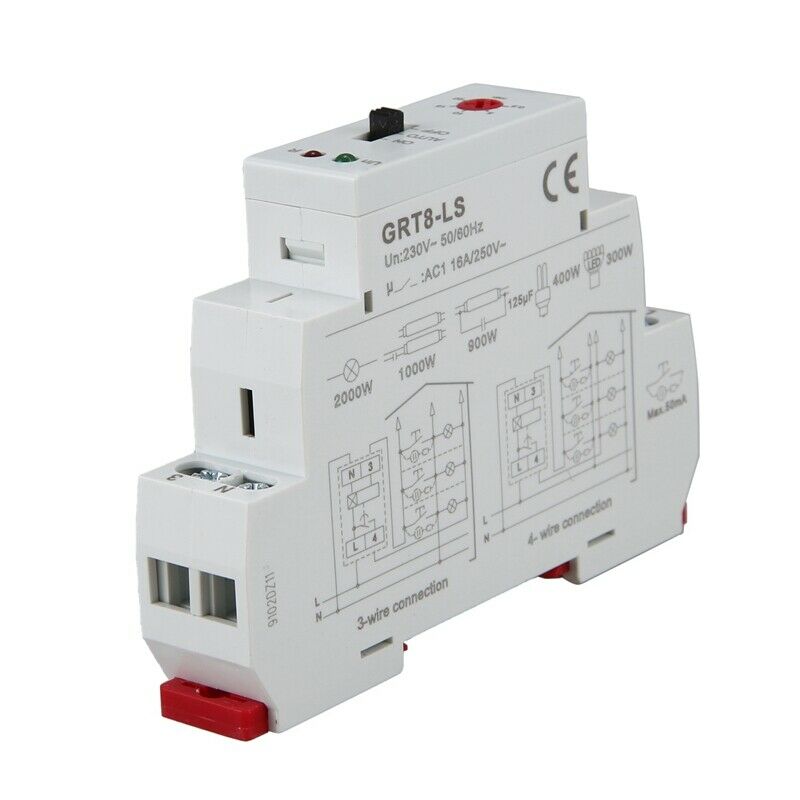 GRT8-LS Din Rail Staircase Switch Lighting Timer Switch 230VAC 16A 0.5-20Mins Q9
