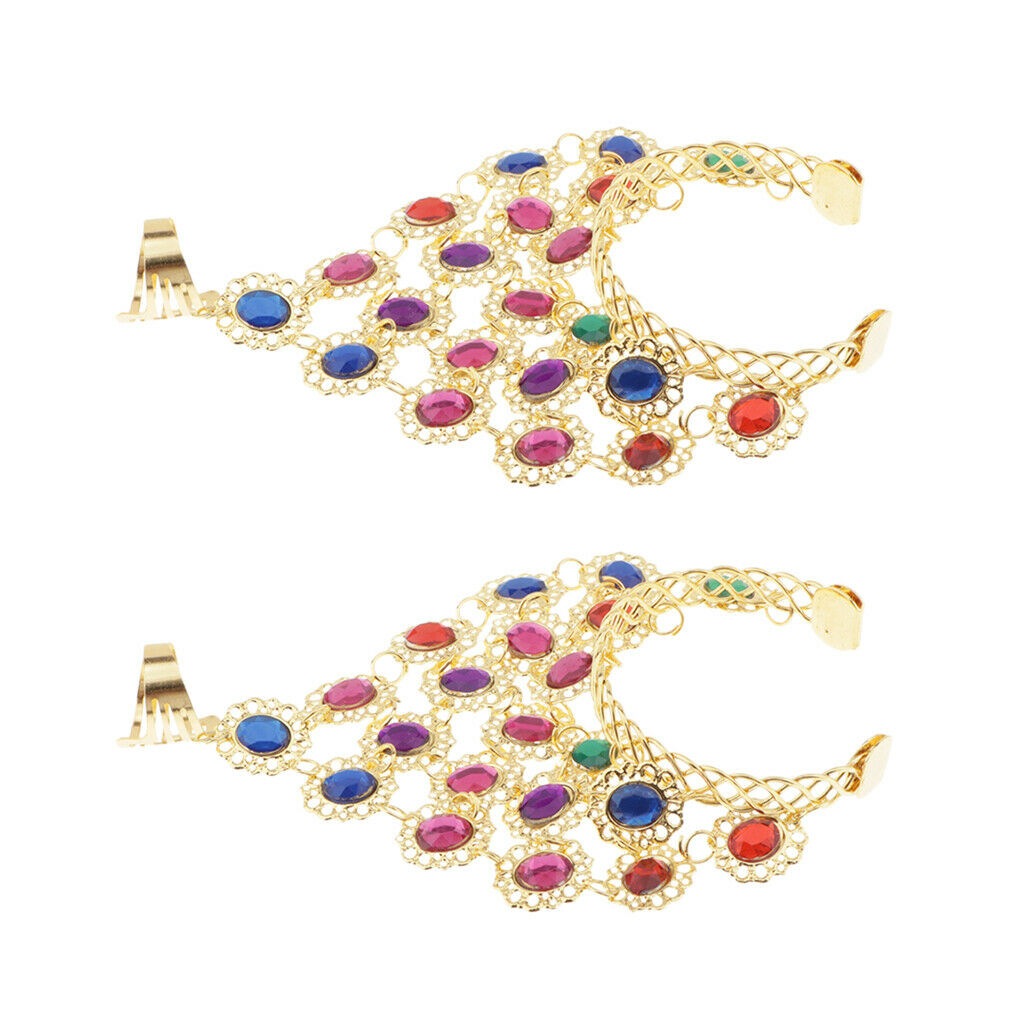 2pcs Women Charment Bracelet Belly Dance Bracelet Anklet Cuff