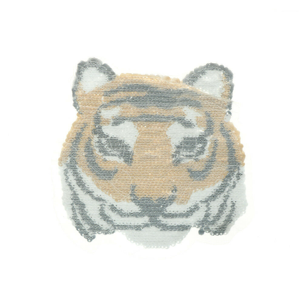tiger change color sequin patch embroidered reversible badge fabric appliquesRDD