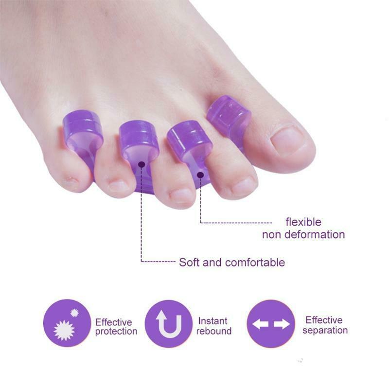 2Pcs/Pair Soft Silicone Toe Separator Flexible Finger Spacer Manicure Pedicure