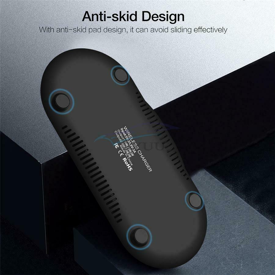 20W Two-seater Car QI Wireless Fast Charger 2 in 1 Desktop Mobile Phone Charger