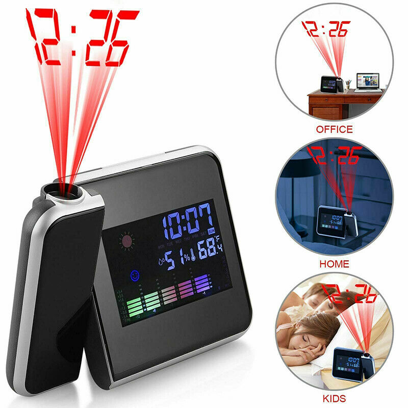 Digital Snooze Alarm Clock LCD Display Temperature Weather Project LED Backlight