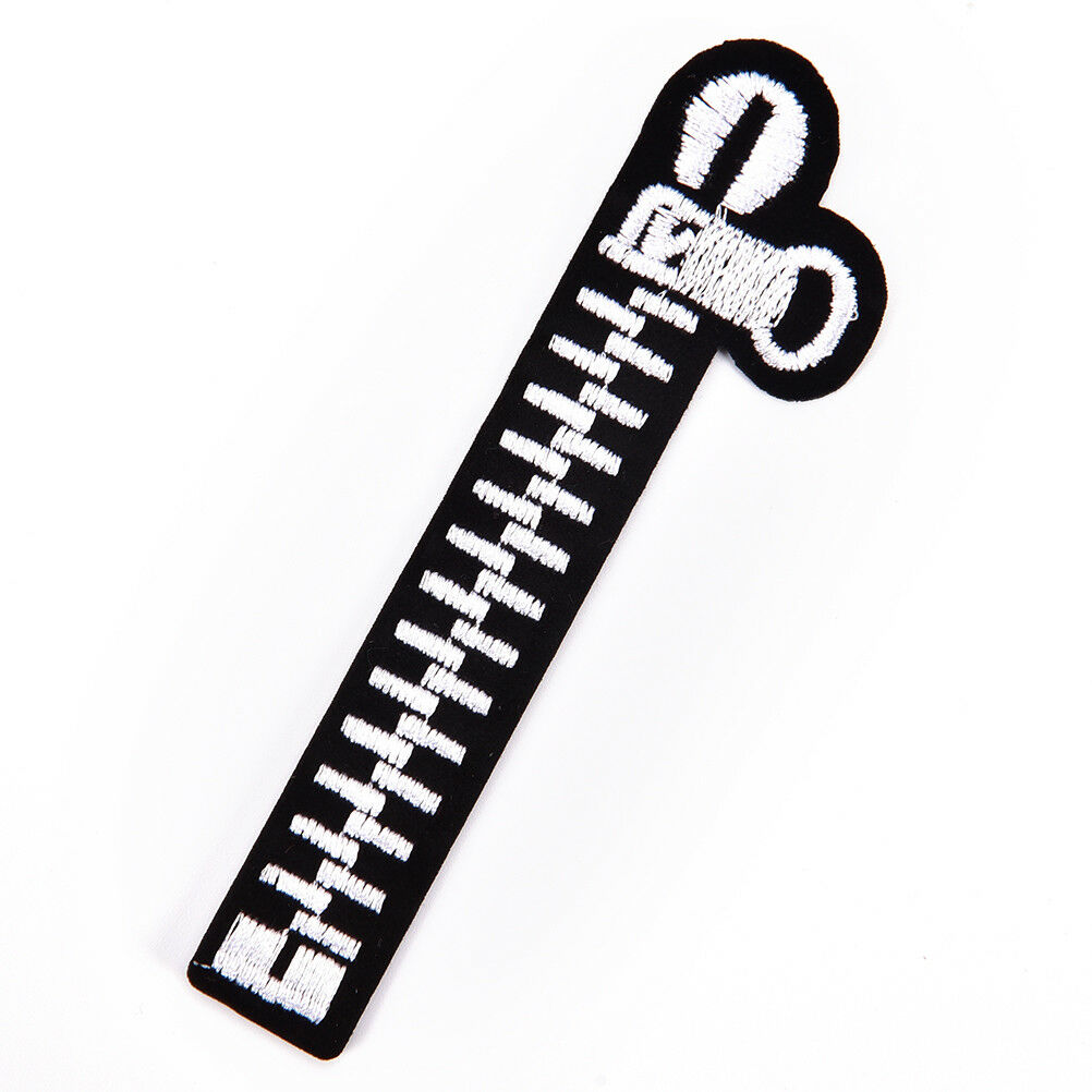 Zipper Embroidered Patch Iron on Sewing Applique Fabric Clothes DIY Decora.l8