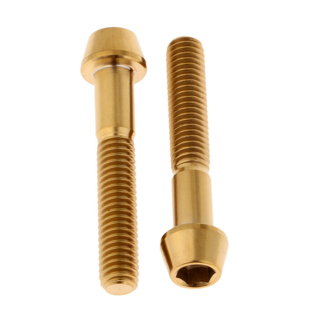 4pcs Titanium M6 Screws Bolts Bike Bicycle Head Hex M6X20mm/40mm Upgrade