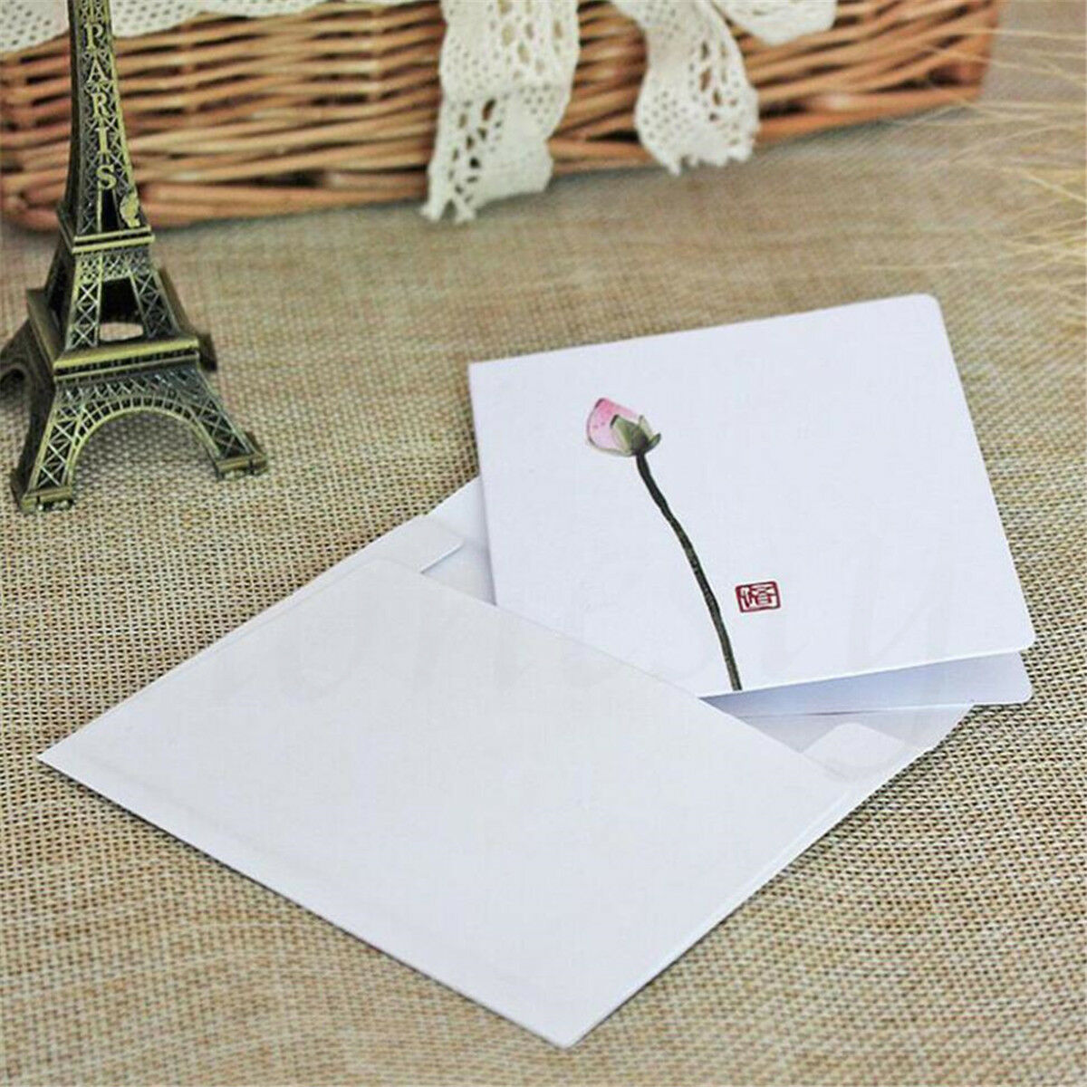 4pcs Chinese Style Flower Greeting Cards With Paper Envelope Holiday Card Random