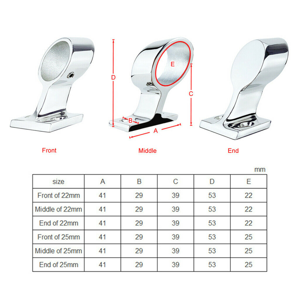 7/8inch Stainless Steel Marine Hand Rail Fitting Middle Stanchion Yatcht