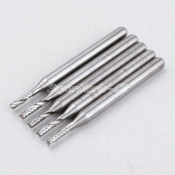 10x 1/8'' Carbide HQ Single One Flute Spiral Bit Router CED 1.5mm CEL 7mm