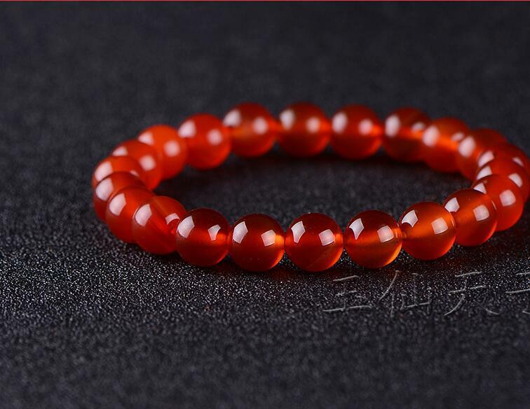 Beautiful AAA natural onyx stones circular elastic beads bracelet 10 mm 7.5"
