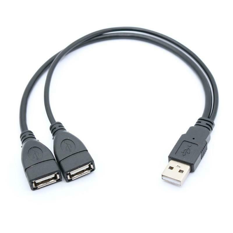 Universal USB Splitter Y Cable 1 Male to 2 Female Extension Cord Connector
