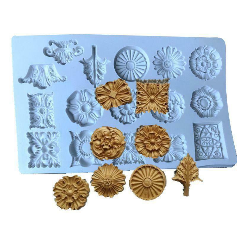 Baroque Fondant Mold Medallion Silicone Mold for DIY Baking Cake Cupcake Decor