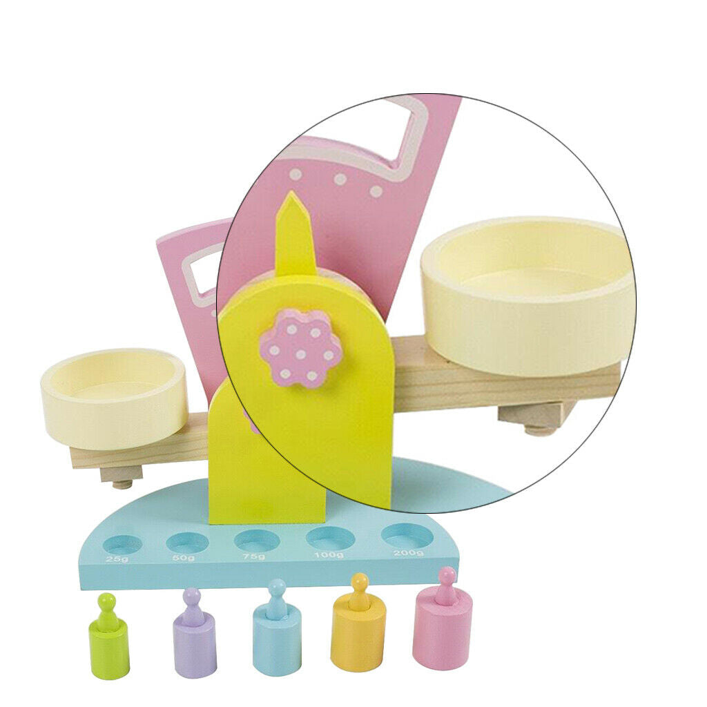 Wooden Balance Scale Kids Toddler Educational Toys Early Learning Toys