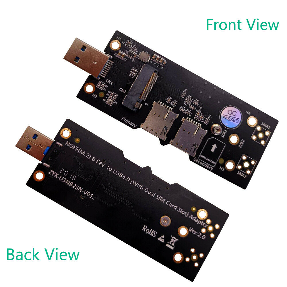 NGFF(M.2) to USB 3.0 Adapter with Dual NANO SIM card Slot for 3G/4G/5G Module