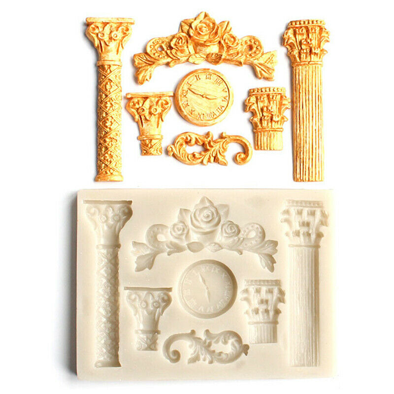 Roman pillar clock shape DIY silicone mold fondant mould cake decorating t J FG