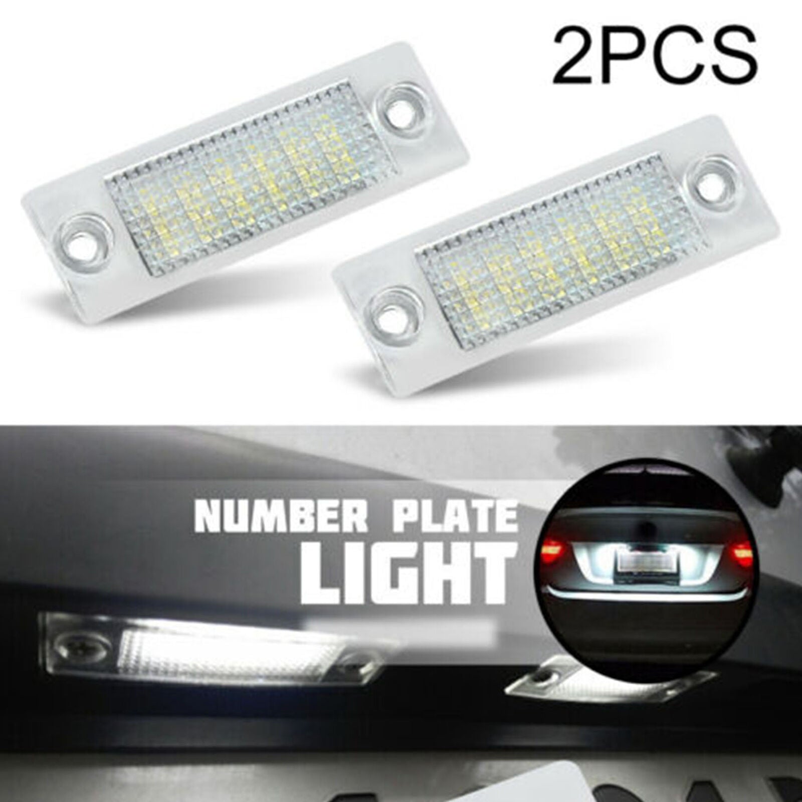Pair LED Rear License Number Plate Light VW Touran Golf Passat Jetta Caddy T5