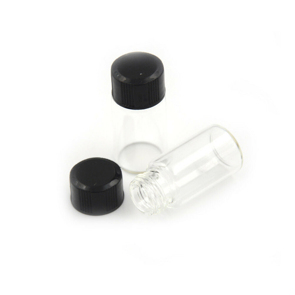 5Pcs 3ml Small Cute Glass Vials Bottles Clear Containers With Screw Ca.l8