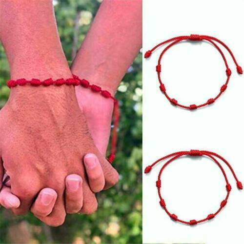 Lucky Red String Bracelet Kabbalah Amulet 7 Knots Protection Rope Women Men Gift