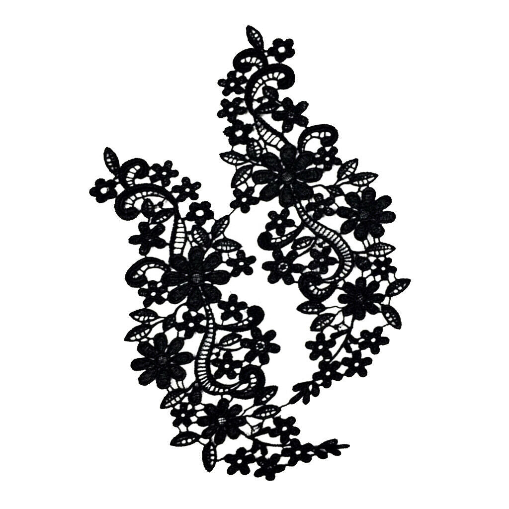 4Pcs DIY Floral Lace Applique Embroidered Bridal Patch Motif Costumes Crafts