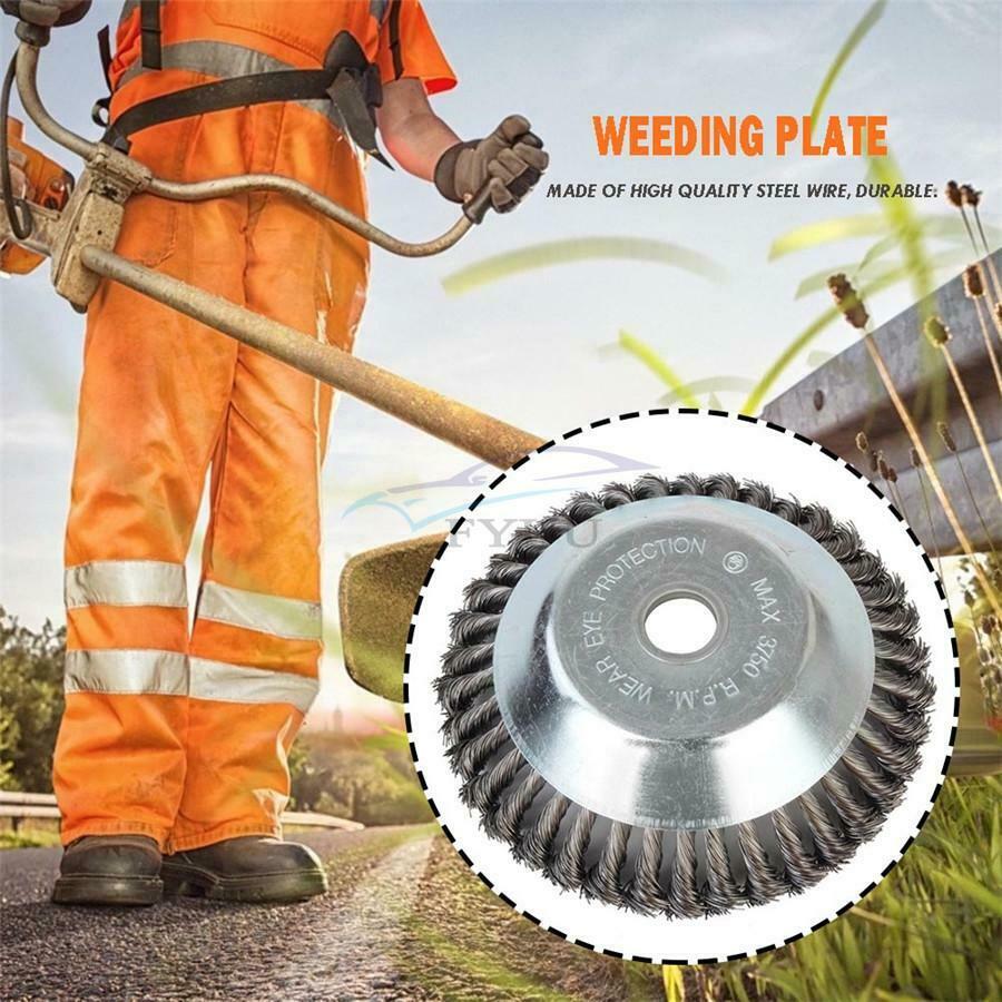 6" Lawn Mower Wire Wheel Brush Trimmer Head For Deburring Cleaning Dust Removal