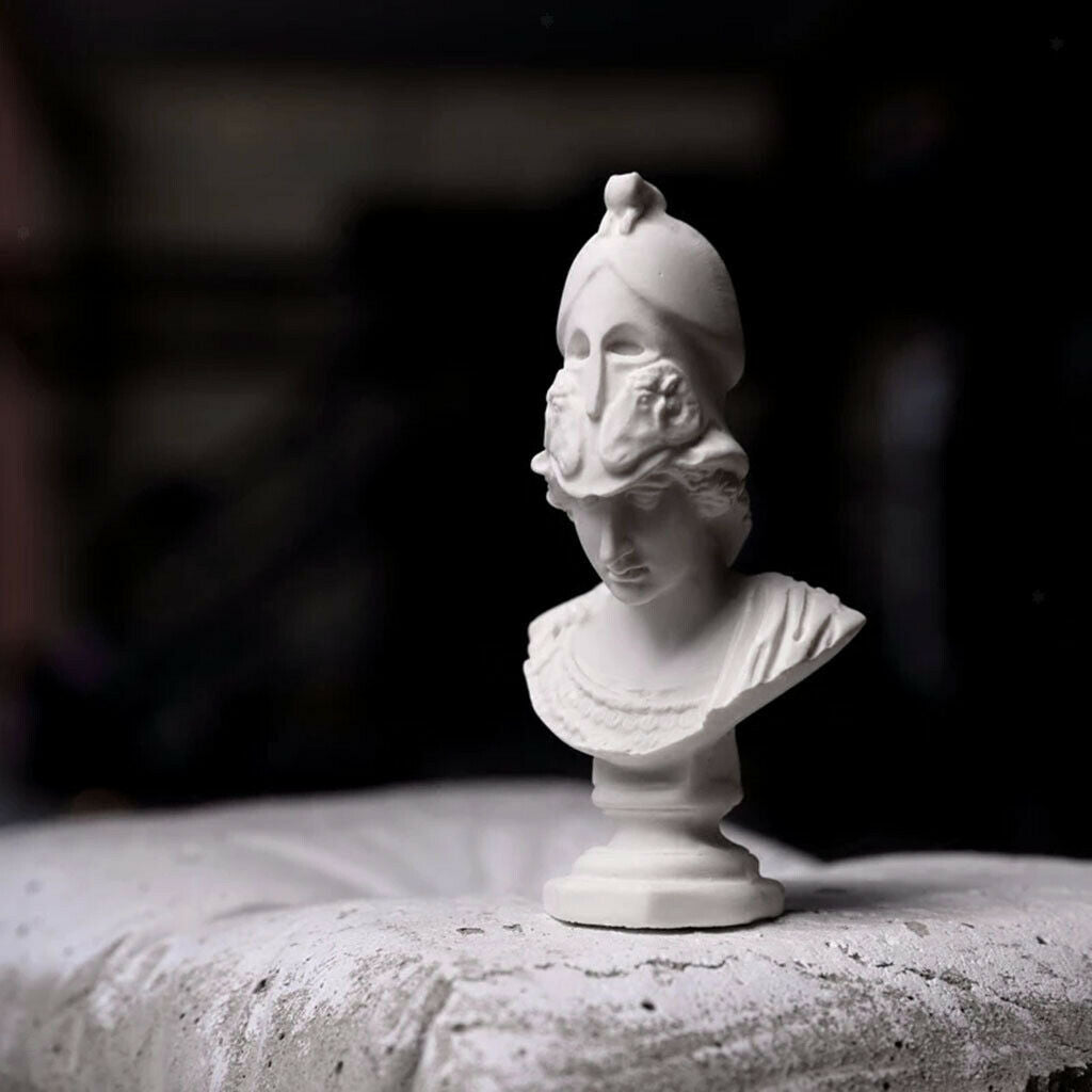 10pcs Greek Art Head Bust Sculptures Sketch Statues Decor Crafts White