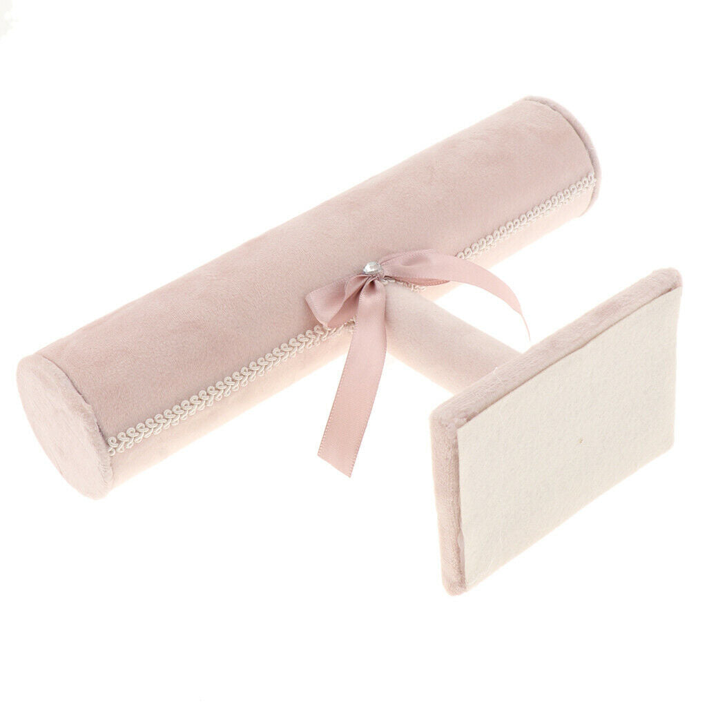 2X T-bar Jewelry Bracelet Bangle Watch Display Stand Holder Pink
