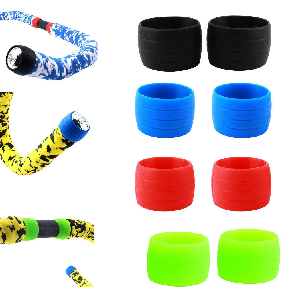 Road Bike Drop Bar Fixed Gear Bicycle Handlebar Tape Bundle Fixed Ring Black