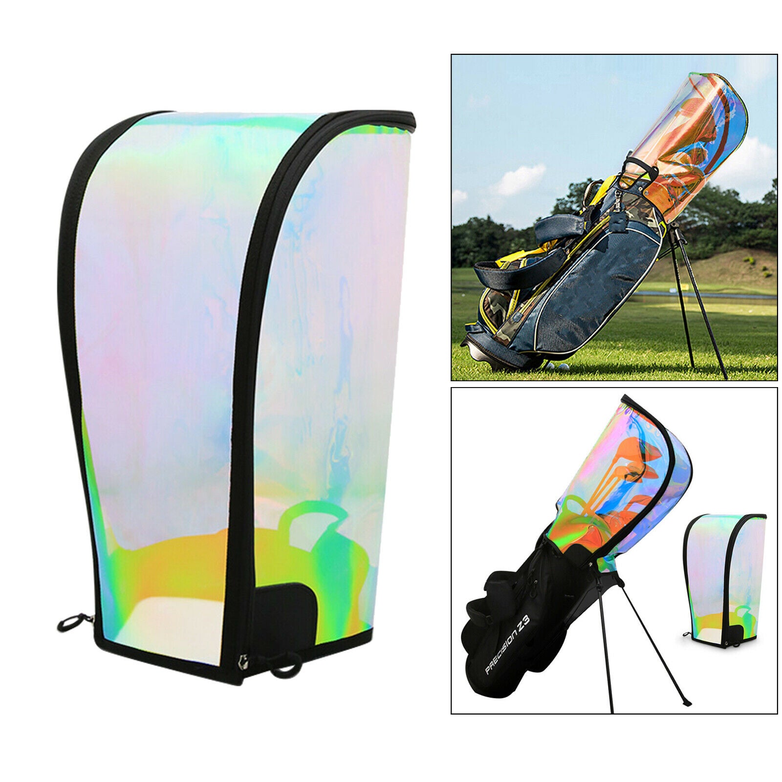 Golf Bag Rain Cover Waterproof Zipper Top Hood Protection Durable Golf Cart Club