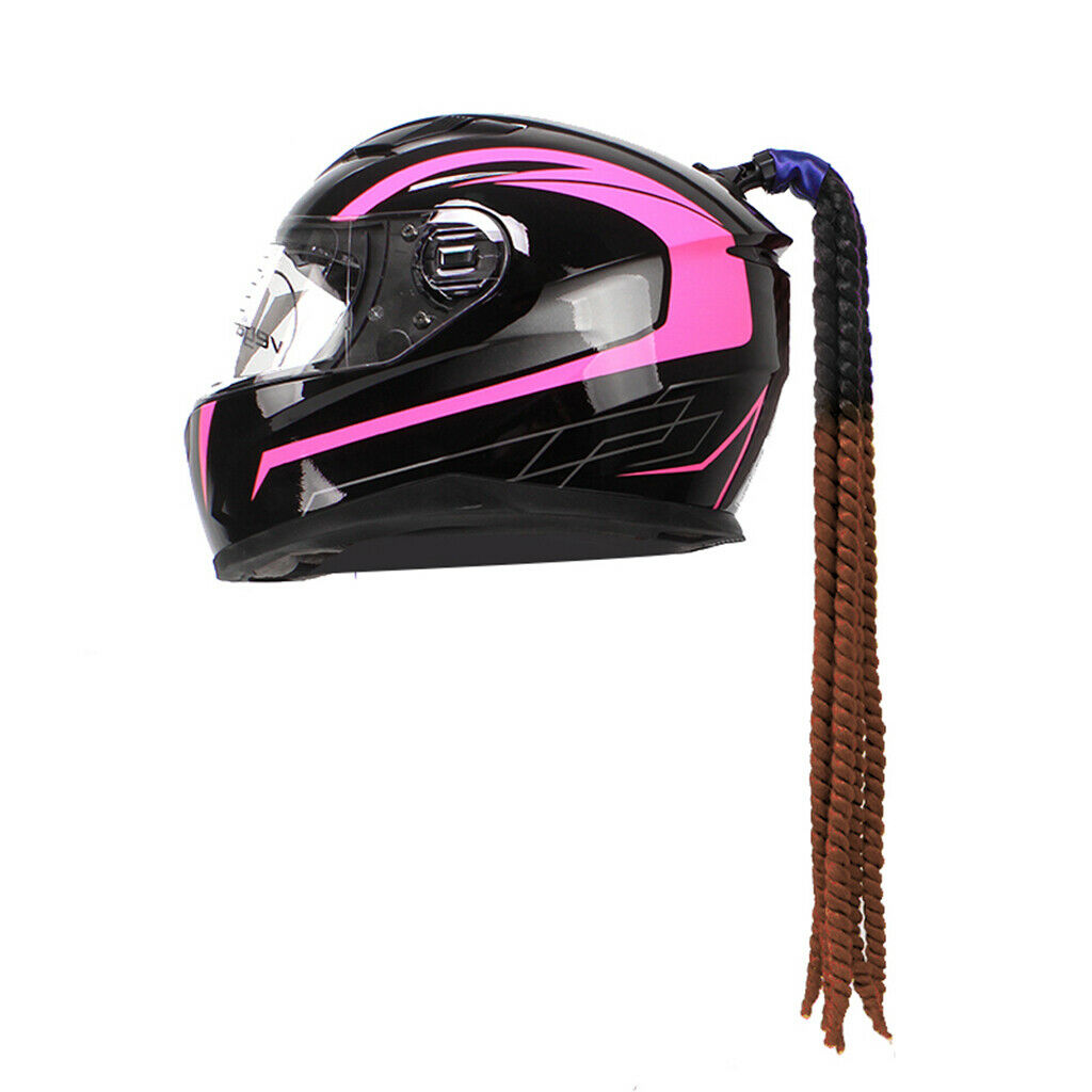 50-60cm Helmet Braids Ponytail & Suction Cup Fit for Motorcycle A0313-2