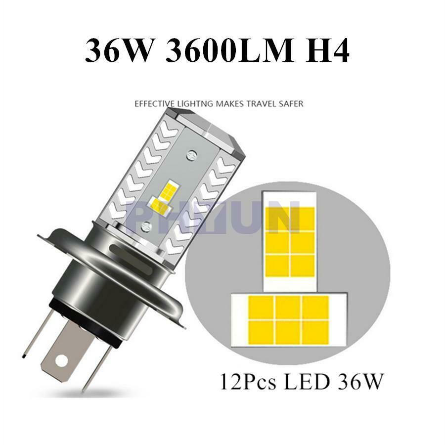 Motorcycle H4 9003 HB2 Super Bright White Headlights Hi/Lo Beam Csp LED Chips