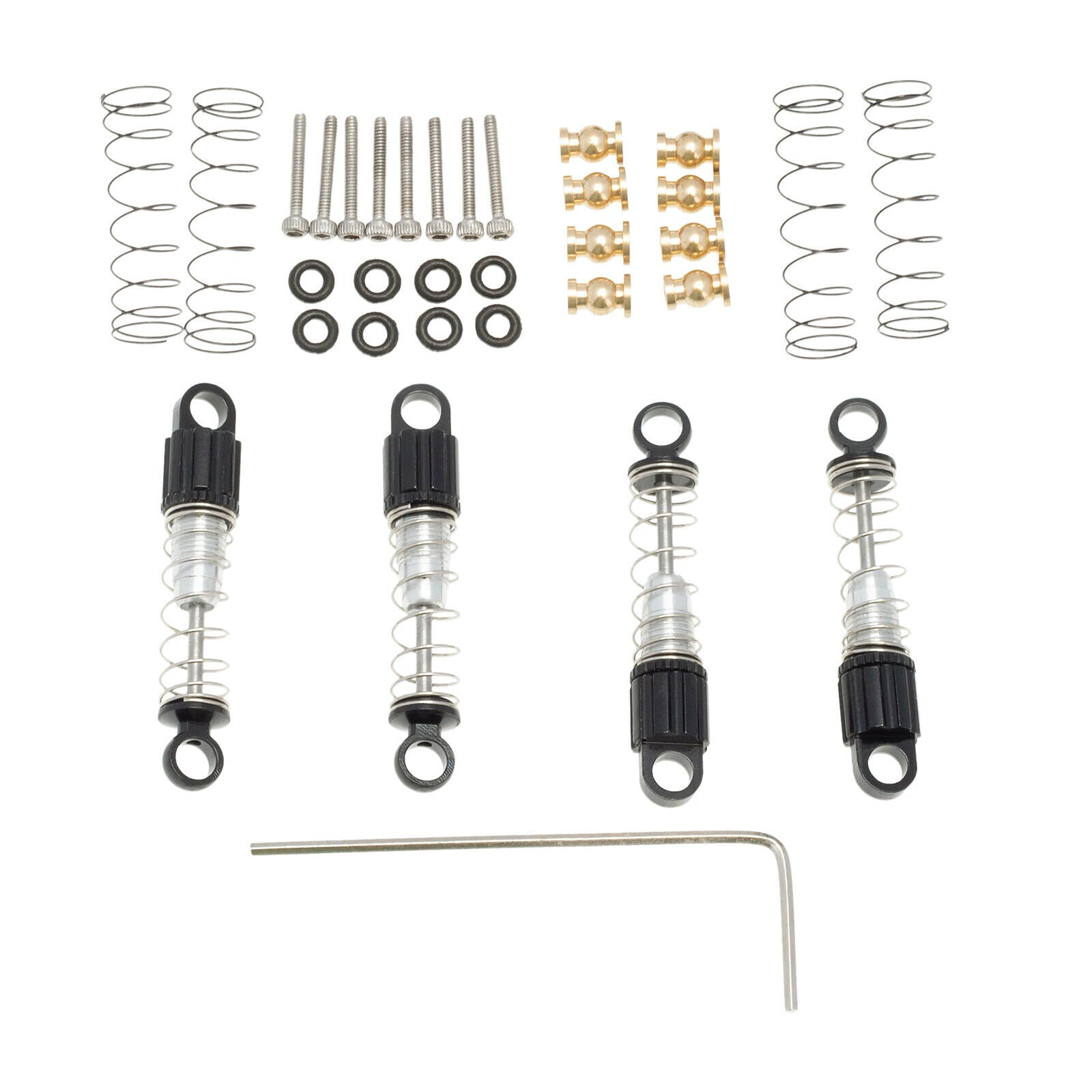 Upgrades Threaded Shocks Fits Axial SCX24 90084 RC Crawler Car Parts - Black