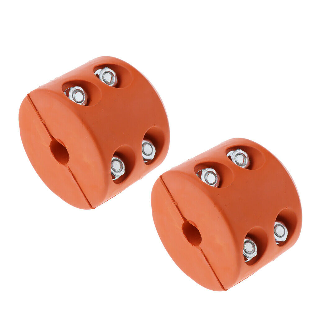 2xBike UTV Winch Cable Hook Stopper Rubber Cushion Stopper Line Saver Orange