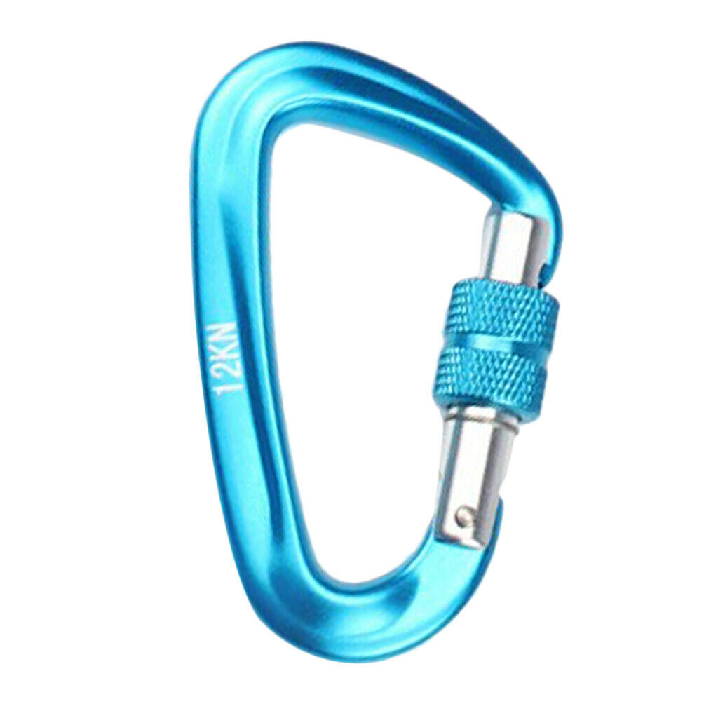Aluminum D-Ring Locking Large Carabiners Clip for Outdoor Camping Sky Blue