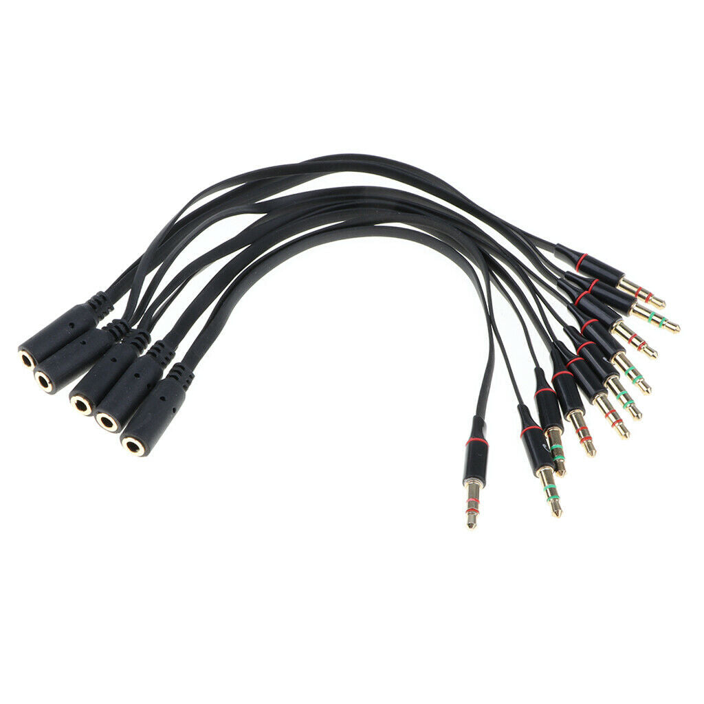 5 Pieces Headphones Splitter Cable Female to Dual 3.5mm Male, for Computer That