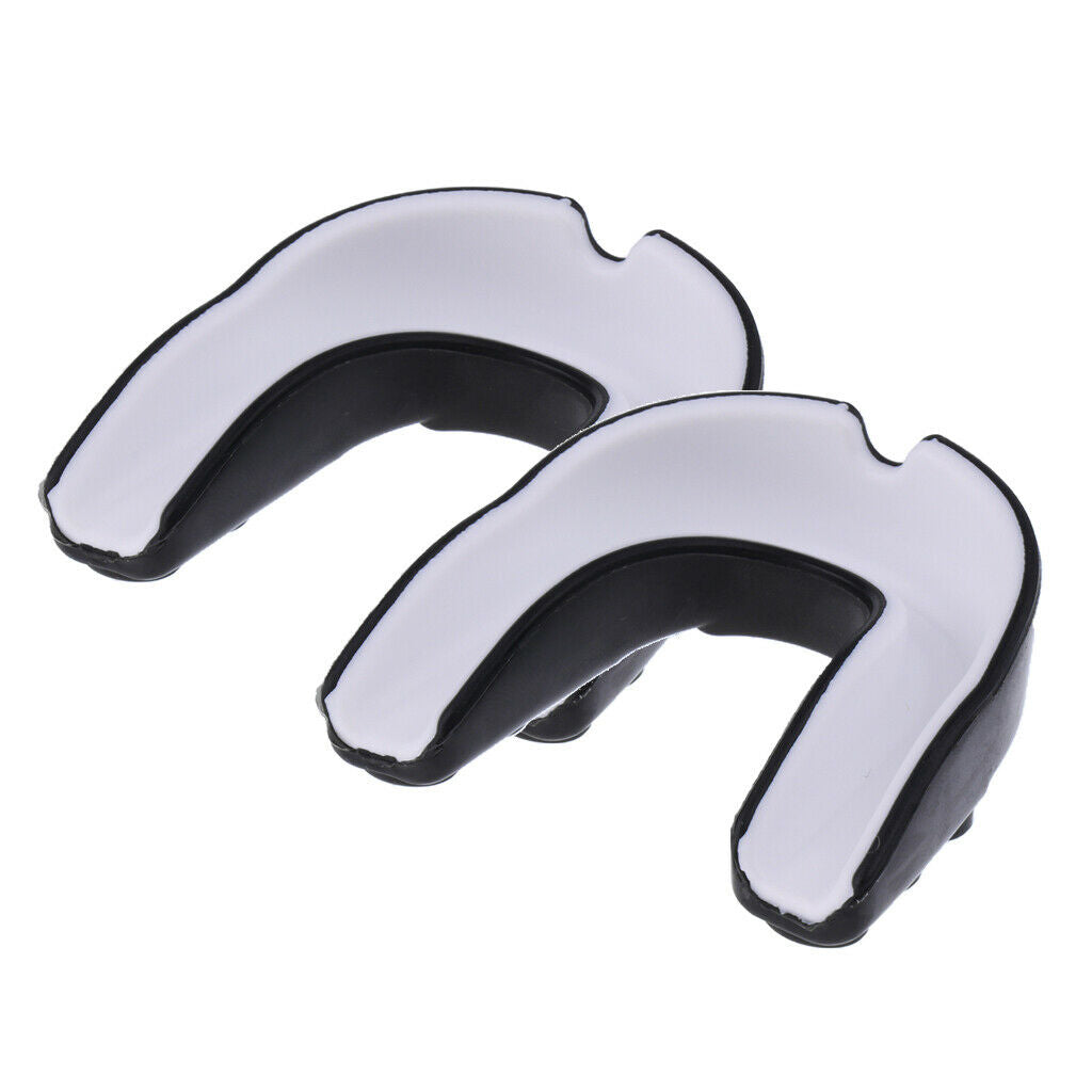 2Pcs Mouth Guard Gum Shield Boil Bite Mouthguard For Football Boxing Black