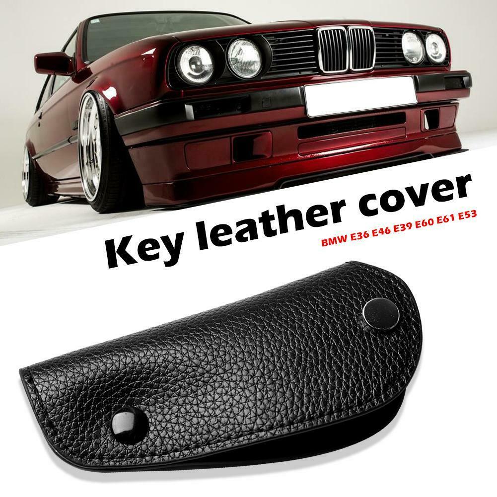 For BMW E36 E46 E39 E60 E61 E53 Key Case Litchi Synthetic Leather Cover @