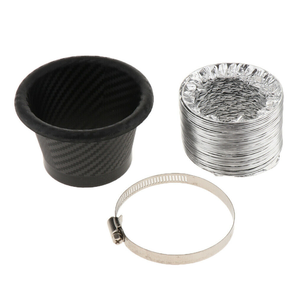 Round Air Intake Pipe, Car SUV Air Inlet Pipe Kit, Front Bumper Turbo Turbine