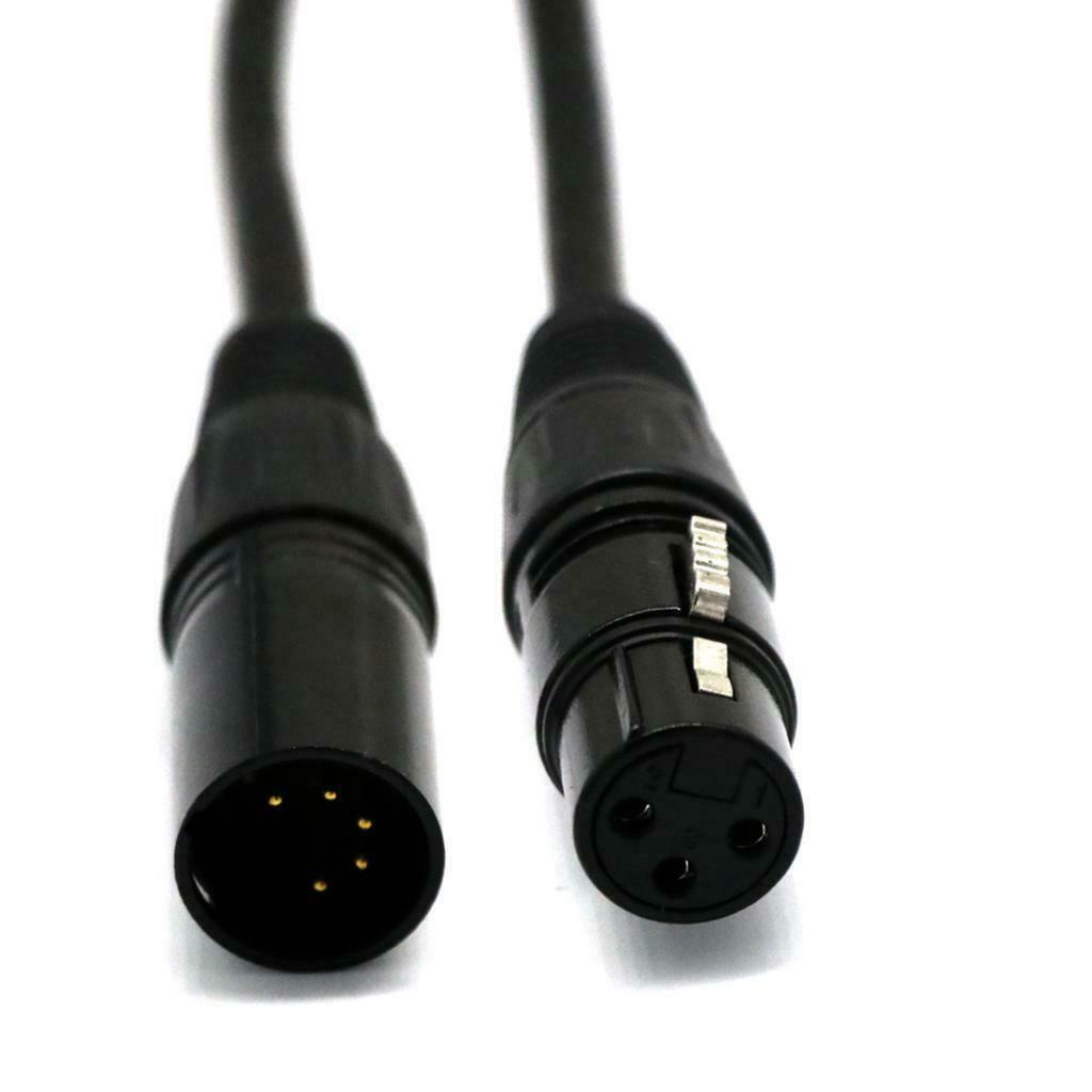 5-Pin Male to 3-Pin Female XLR Turnaround DMX Adapter for Stage Use