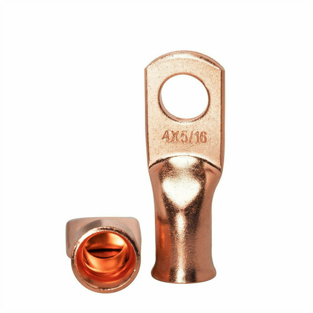10PCS 4AWG-5/16" Copper Lug Ring Termianals Battery Welding Connectors