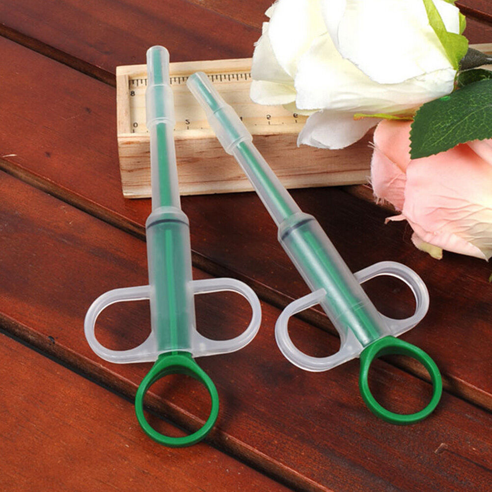 Pet Dog Cat Capsule Tablet Pill Gun Piller Pusher Syringe Doser- Green .l8