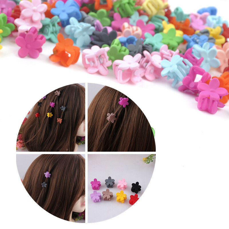 10Pcs Mini Claw Hair Clips Kids Baby Girls Plastic Hairpins Clamp Flower New