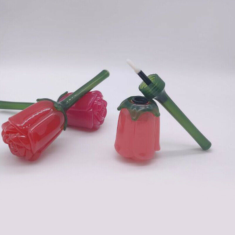3ml Rose Lip Gloss Tube Empty Refillable Lip Glaze Wand Tube Lipstick Bottl FG
