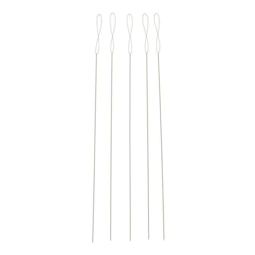5 pieces bead needle collapsible big eye jewelry tools 0.4mm