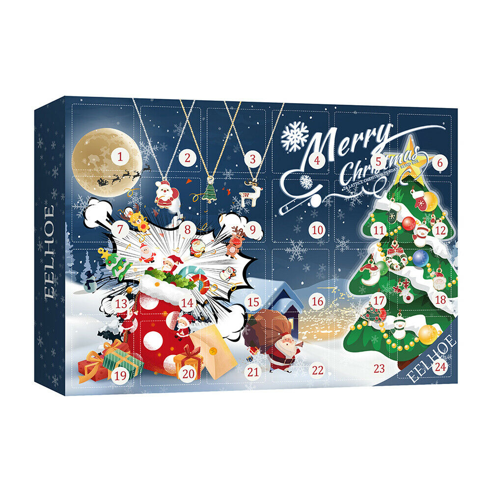 Christmas Pendant Blind Box Christmas Advent Calendar 24 Themed Pendant Ornament