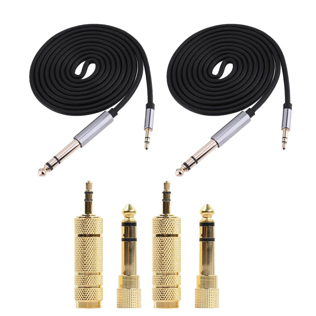 2 pieces 6.35 mm, 1/4 inch, plug to 3.5 mm, 1/8 inch, jack plug, stereo