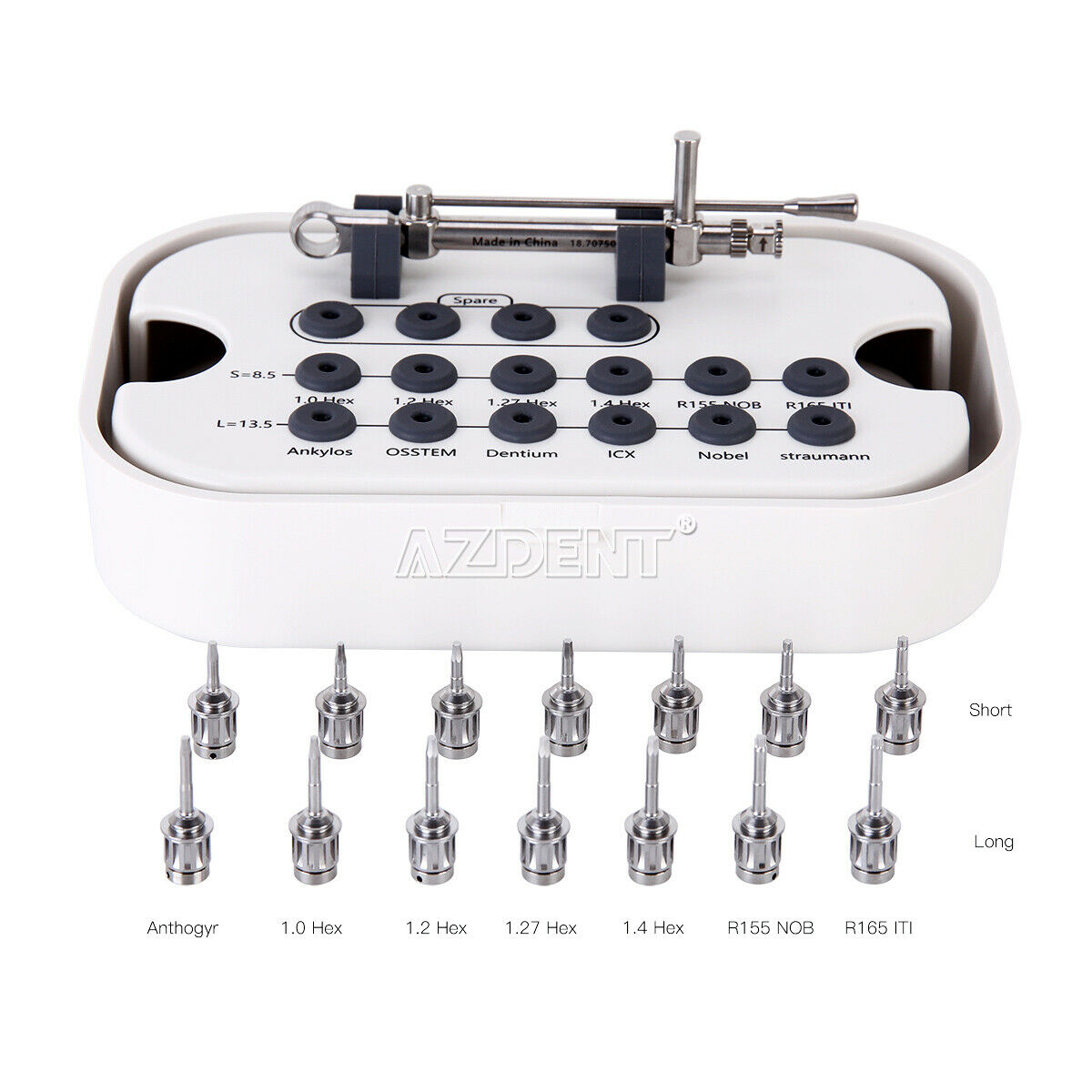 Dental Torque Wrench Ratchet 10-70NCM 14pc Drivers Medical Grade Stainless Steel