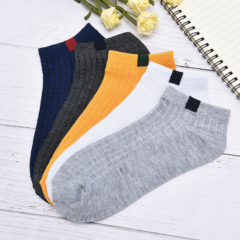 men 10 color woven lable Comfo rtable Cotton Sock Slippers Short Ankle So~S3BDA