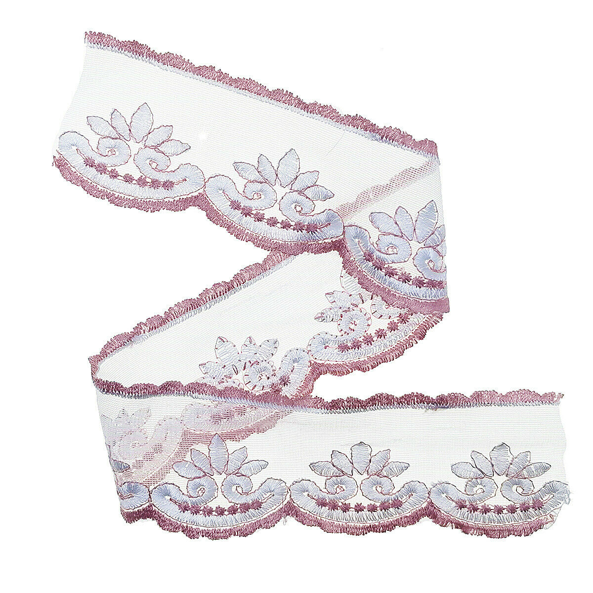 2 Yds Embroidery Lace Trim Floral Ribbon DIY Garment Wedding Dress Sewing Edge