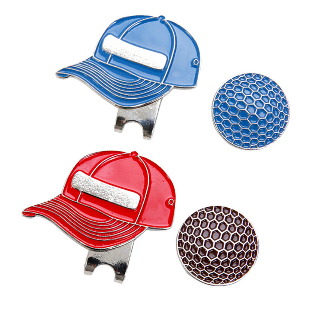 Golf Ball Markers Hat Clip Personalized Caps Desigh Magnetic Clamps  blue
