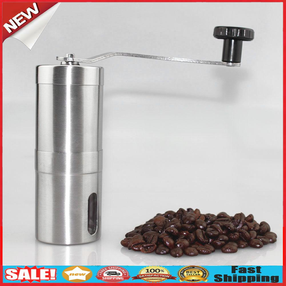 Stainless Steel Manual Coffee Grinder Maker Coffee Bean Grinding Machine @